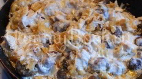 жюльен с курицей и шампиньонами